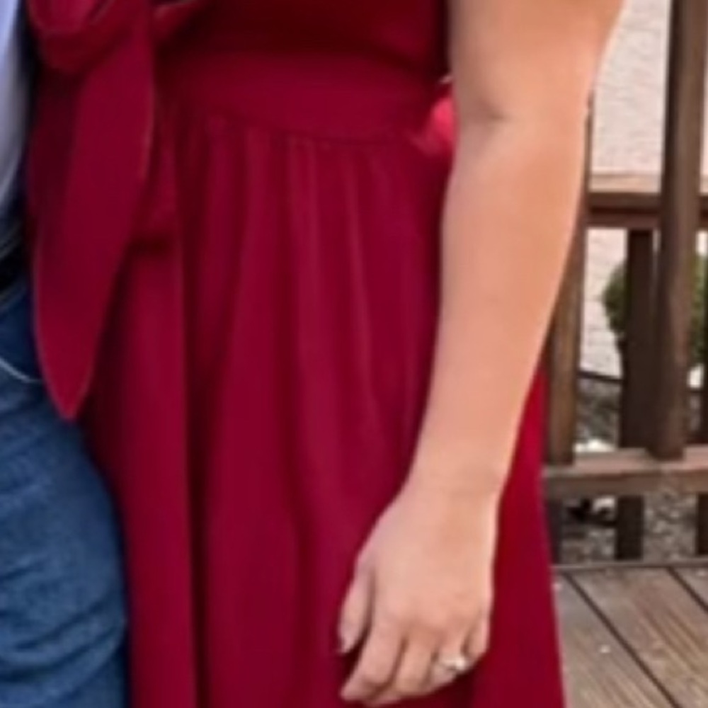 Red Ruffled Wrap Sundress - Picture 3 of 3